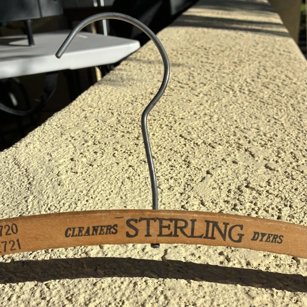 Vintage Sterling Cleaners Burlingame, CA Wooden Hanger